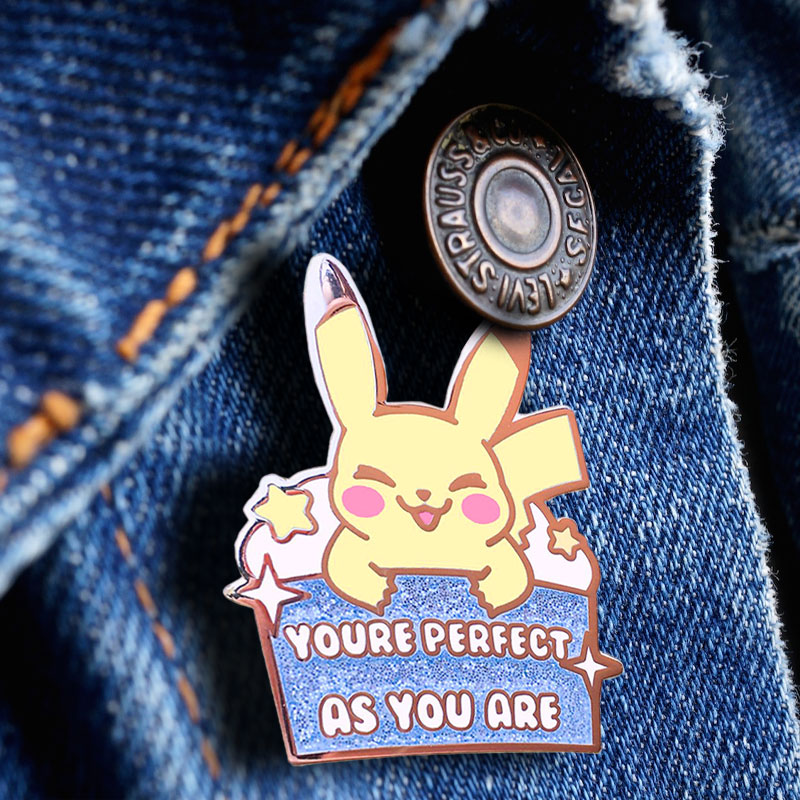 Pikachu Youre Perfect As You Are Enamel Pin - Image 2