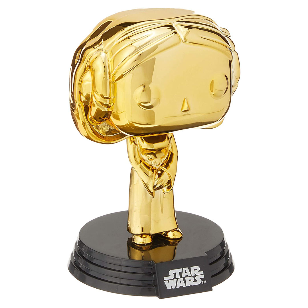 Star Wars Funko POP! Vinyl #295 Princess Leia Gold Chrome GC'19 - Image 3