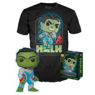 Marvel Avengers: Endgame Funko POP! Vinyl #451 Hulk (Quantum Realm Suit) Glow in the Dark POP & T-Shirt Box Set