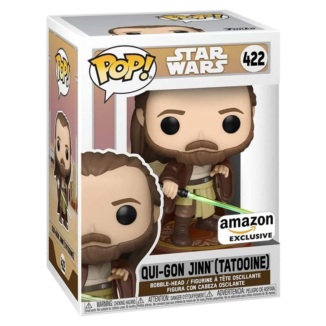 Star Wars Funko POP! Vinyl #422 Qui-Gon Jinn (Tatooine) - Image 2