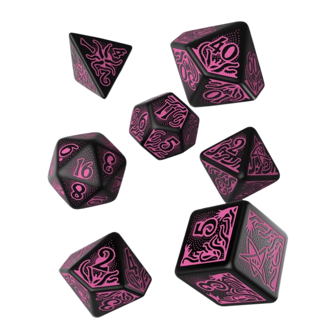 Call Of Cthulhu Dice Set: Black & magenta