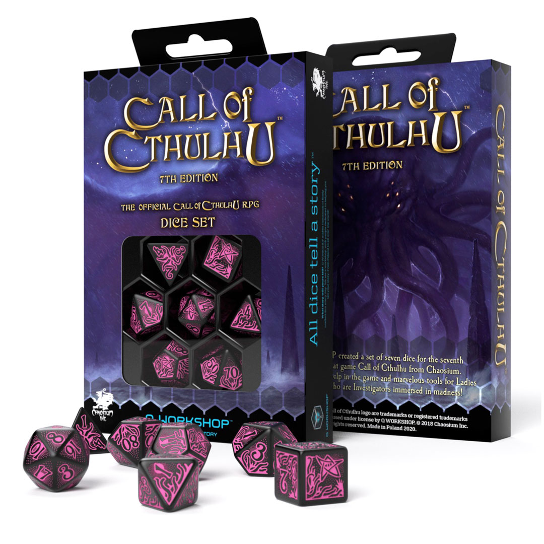 Call Of Cthulhu Dice Set: Black & magenta - Image 2