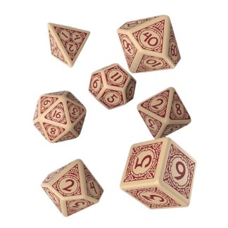 Viking Dice Set - Beige & Burgundy