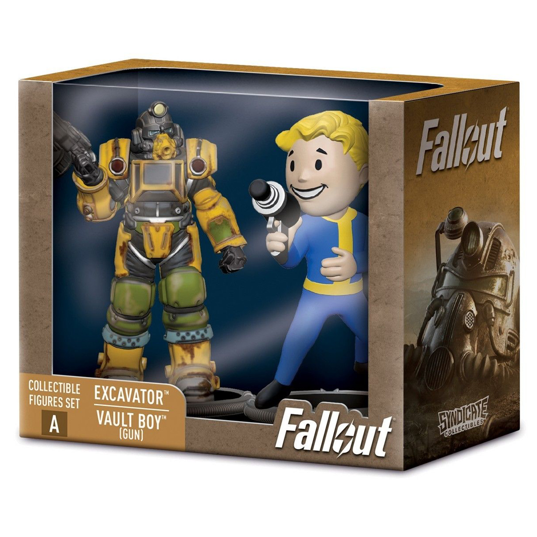 Fallout Excavator and Vault Boy (Gun) Collectible Figure Set With BAF - Image 2
