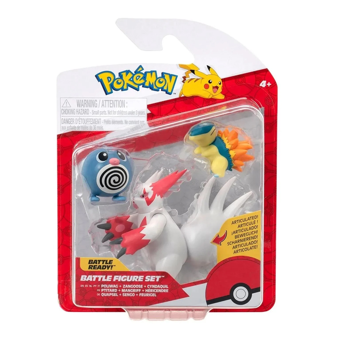 Pokémon Battle Figure Set: 3 Pack - Poliwag, Cyndaquil and Zangoose