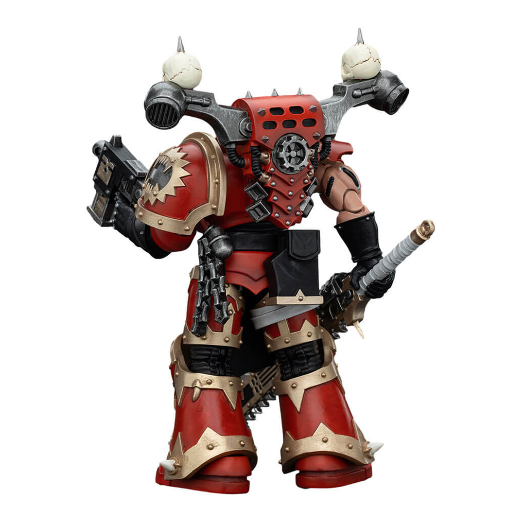 Action Figure JoyToy Warhammer 40k 1/18 - World Eaters Khorne Berzerker Con Eviscerator Chainsword - 12,6 Cm, Collezione 15+