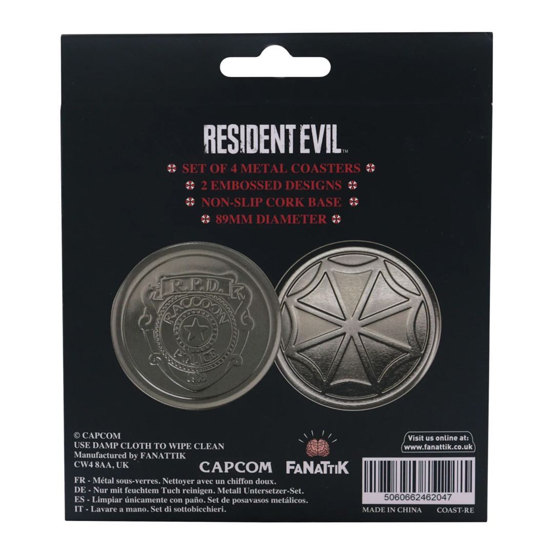 Resident Evil Set of 4 Embossed Metal Coasters - Image 4