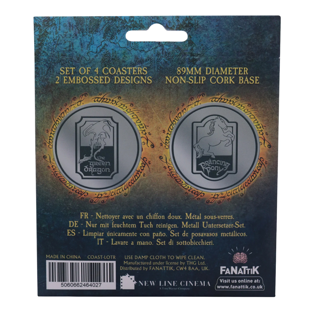 The Lord of the Rings Set of 4 Embossed Metal Coasters